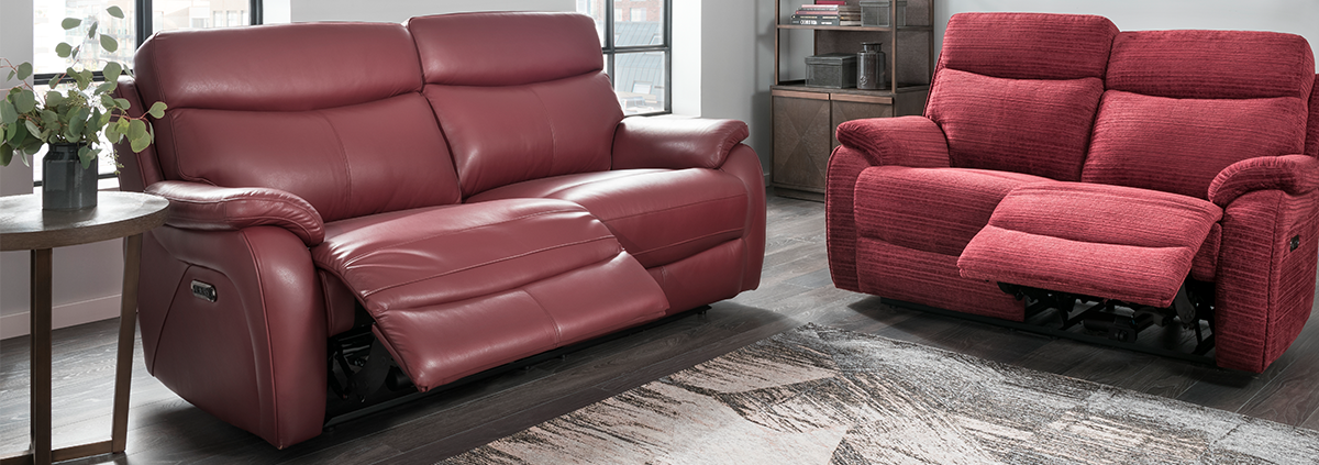 Leather 3 Seater Electric Reclining Sofas