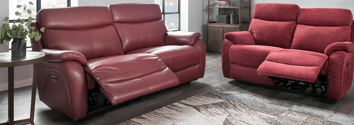 3 seater electric recliner sofa leather