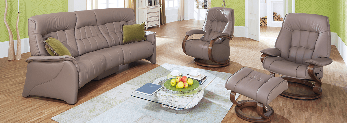 Curved leather reclining 2025 sofa