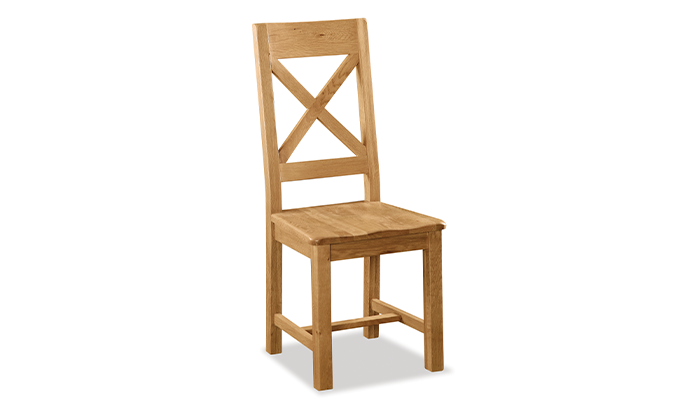 Cross Back Dining Chair With Wooden Seat