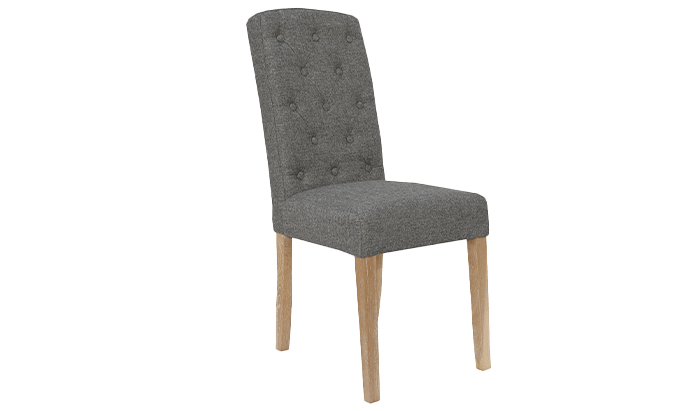 Button Back Upholstered Dining Chair - Dark Grey