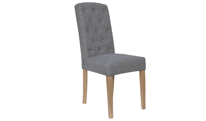 Button Back Upholstered - Light Grey Fabric