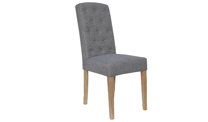 Button Back Upholstered Dining Chair - Light Grey