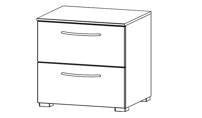 2 Drawer Bedside Cabinet 50