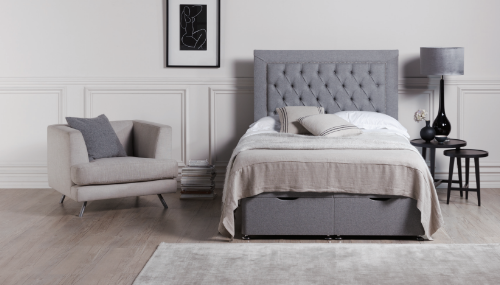 Double Ottoman Side Lift Fabric Bed Frame