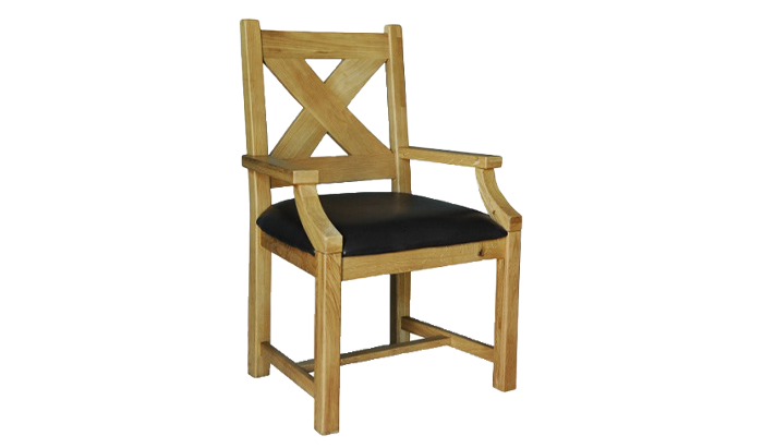 Tub Chair with Faux Leather Seat