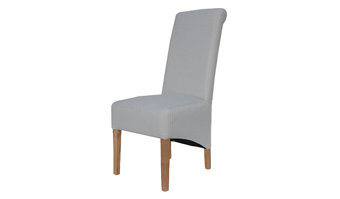 Scroll Back Dining Chair - Natural Fabric