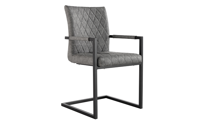 Carver Dining Chair - Grey Pu