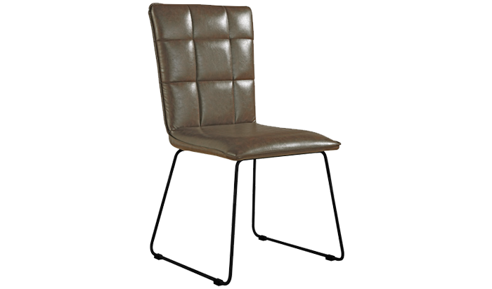 Panel Back with Angled Legs - Brown PU