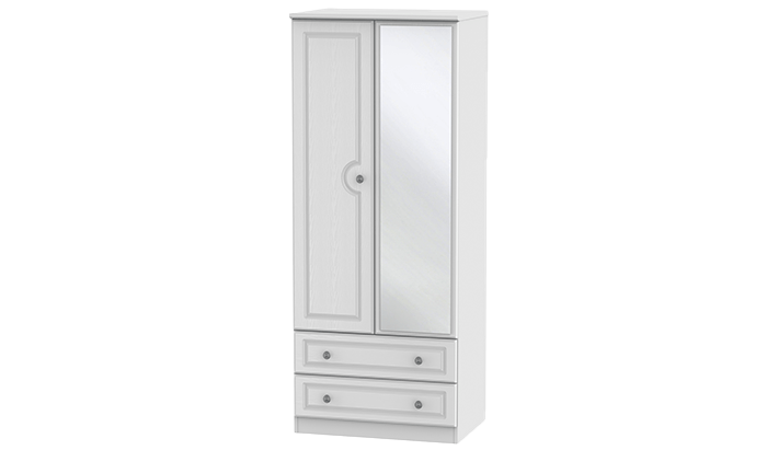 2 Door, 2 Drawer Wardrobe with Mirror