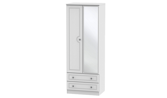 Tall 2 Door, 2 Drawer Wardrobe with Mirror