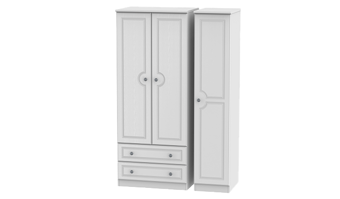 3 Door, 2 Left Drawer Wardrobe