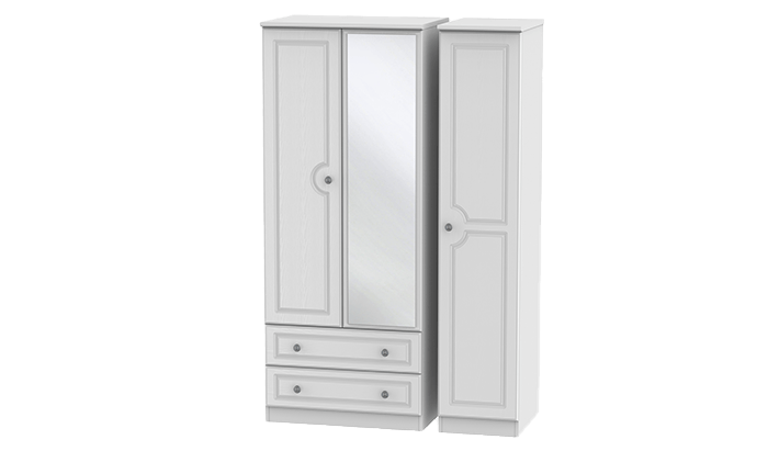3 Door, 2 Drawer Wardrobe with Mirror