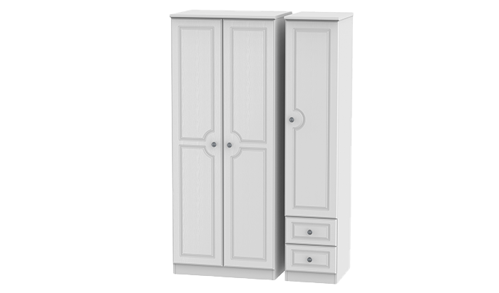 3 Door, 2 Right Drawer Wardrobe