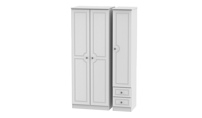 Tall 3 Door, 2 Right Drawer Wardrobe