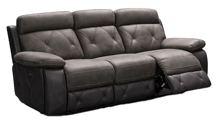 3 seater black recliner sofa