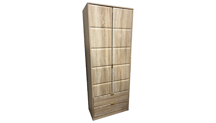 Tall 2 Door, 2 Drawer Wardrobe