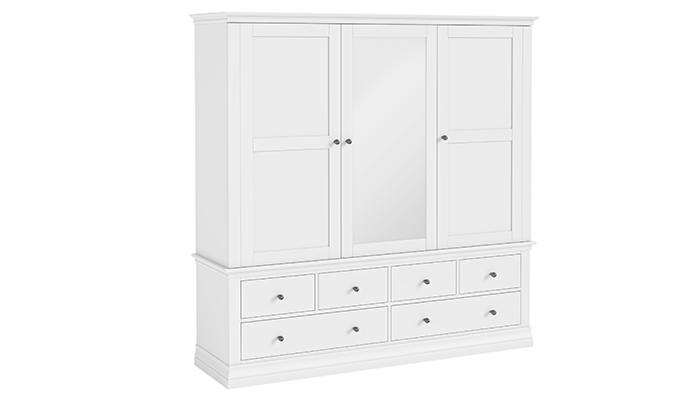 Triple Wardrobe With 6 Drawers