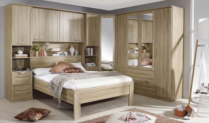 2 Hinged Mirror Door Corner Wardrobe