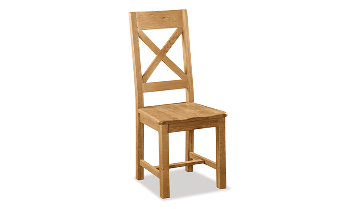 Cross Back Dining Chair with Wooden Seat