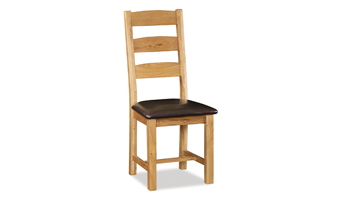 Slatted Back Dining Chair with PU Seat