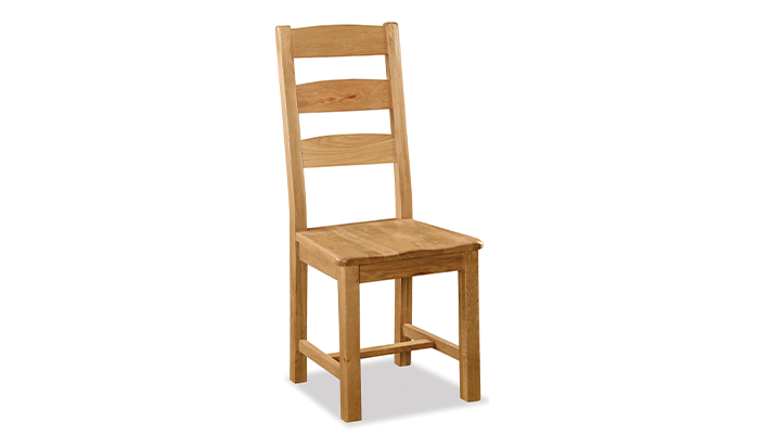 Slatted Back Dining Chair with Wooden Seat
