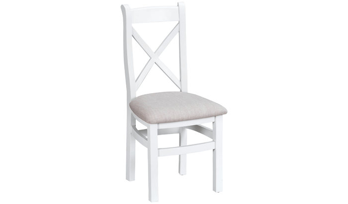 Cross Back Dining Chair With Fabric Seat