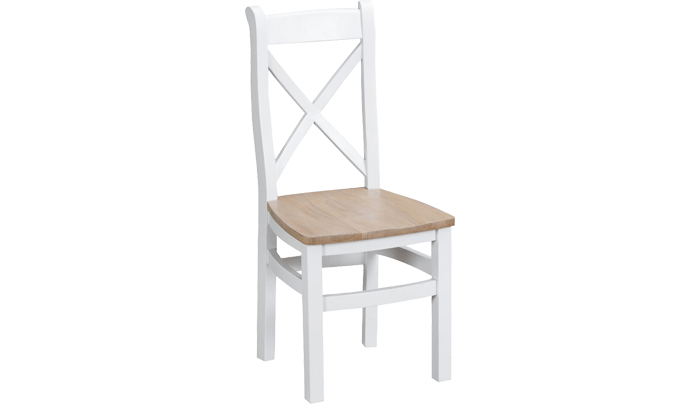 Cross Back Dining Chair With Wooden Seat